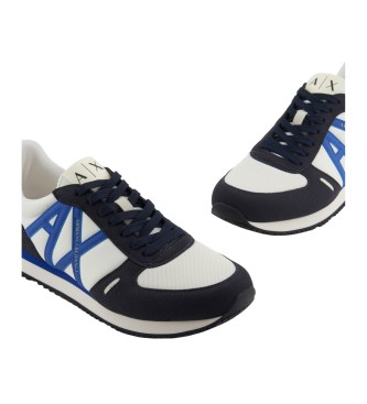 Armani Exchange Zapatillas running retro Rio blanco, azul