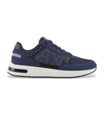 Armani Exchange Baskets en daim bleu marine