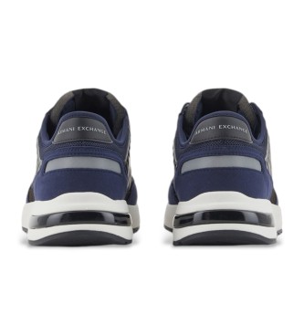 Armani Exchange Baskets en daim bleu marine