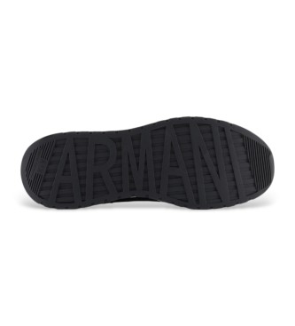 Armani Exchange Graue Turnschuhe aus mehreren Materialien