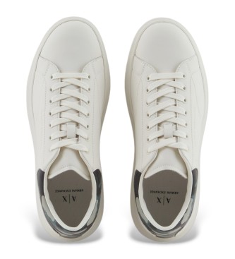 Armani Exchange White leather trainers