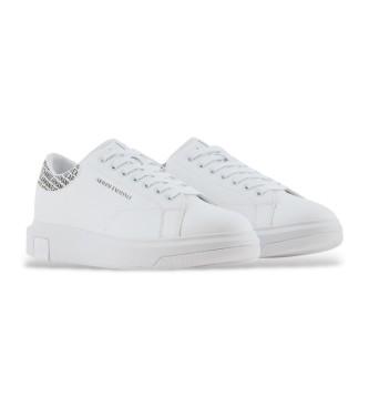 Armani Exchange Witte leren sportschoenen