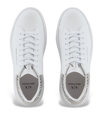 Armani Exchange Baskets en cuir blanc