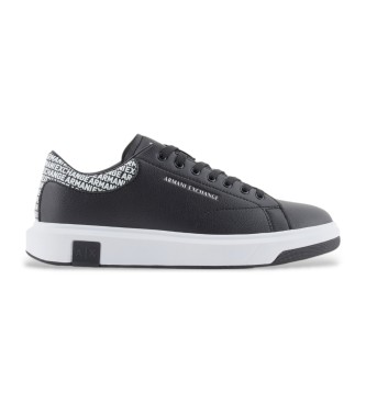 Armani Exchange Baskets en cuir noir