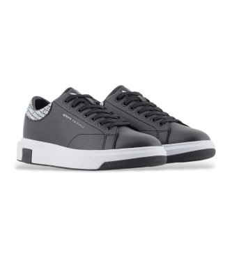 Armani Exchange Black leather trainers