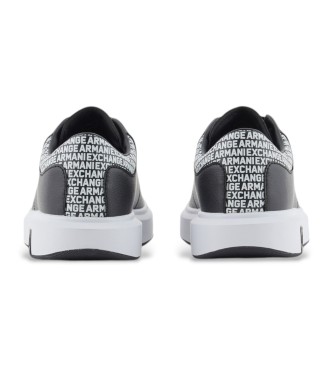 Armani Exchange Black leather trainers