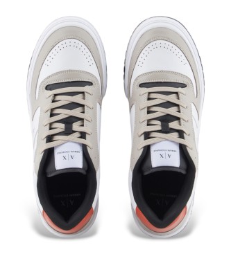 Armani Exchange Witte eco-leren pantoffels