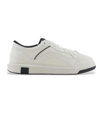 Armani Exchange Trainers with monogrammed tone-on-tone white upper