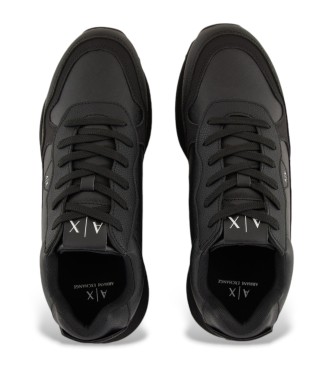 Armani Exchange Black logo trainers