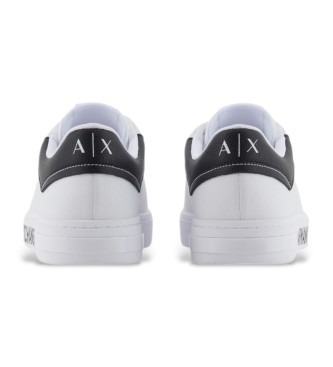 Armani Exchange Trningssko i lder med logo p slen, hvid