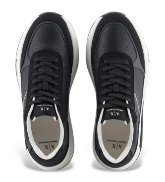 Armani Exchange Black logo trainers