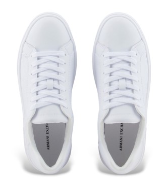 Armani Exchange Baskets en cuir blanc