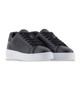 Armani Exchange Baskets en cuir noir