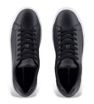 Armani Exchange Zwarte leren sportschoenen