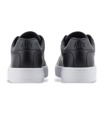 Armani Exchange Baskets en cuir noir