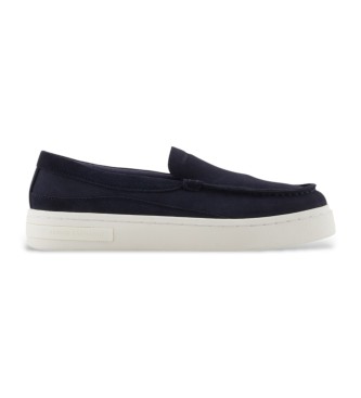 Armani Exchange Baskets en cuir bleu marine