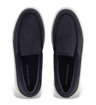 Armani Exchange Baskets en cuir bleu marine