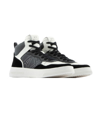 Armani Exchange High top trainers in black technical fabric