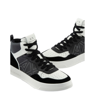 Armani Exchange High top trainers in black technical fabric