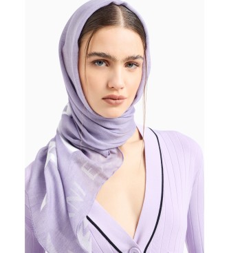 Armani Exchange Lilac logo scarf