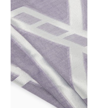 Armani Exchange Lilac logo scarf