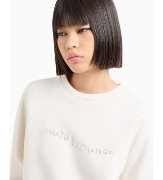 Armani Exchange Vit sweatshirt med rund halsringning