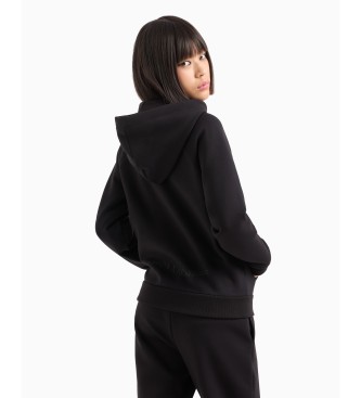 Armani Exchange Sweat zipp  capuche en stretch Noir