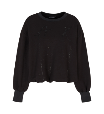 Armani Exchange Sweatshirt med rund hals sort