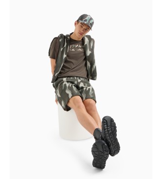 Armani Exchange Casaco com capuz de camuflagem