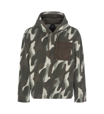 Armani Exchange Casaco com capuz de camuflagem