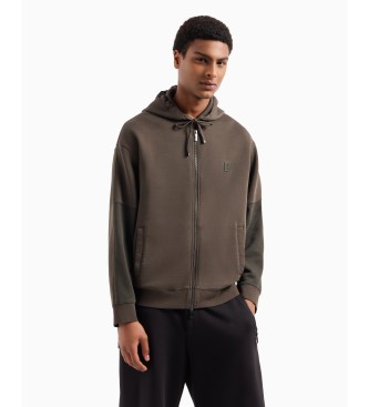 Armani Exchange Graues Sweatshirt mit Reiverschluss