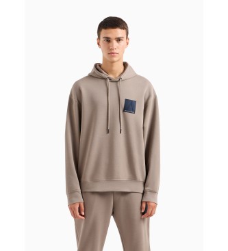 Armani Exchange Beige sweatshirt met capuchon