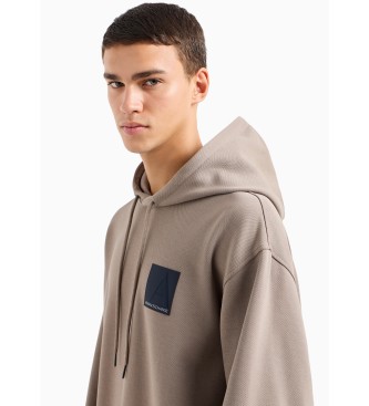 Armani Exchange Beigefarbenes Sweatshirt mit Kapuze