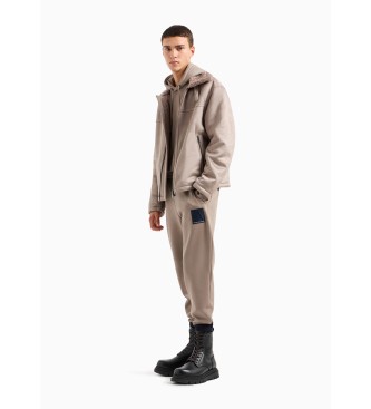 Armani Exchange Felpa con cappuccio beige