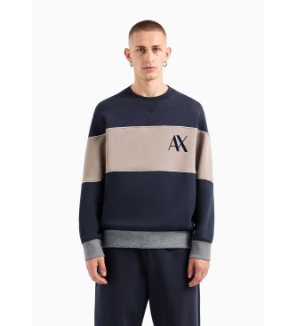 Armani Exchange Marineblaues Sweatshirt mit Rundhalsausschnitt