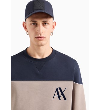 Armani Exchange Felpa girocollo blu scuro