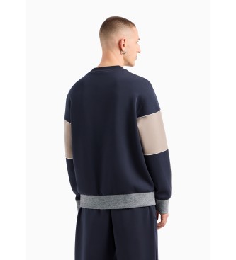 Armani Exchange Marineblaues Sweatshirt mit Rundhalsausschnitt