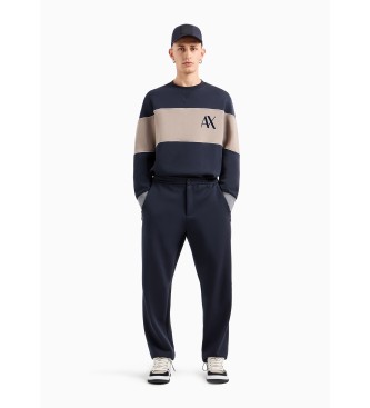 Armani Exchange Marineblaues Sweatshirt mit Rundhalsausschnitt