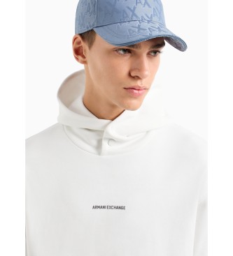 Armani Exchange Kapuzenpullover aus franzsischer Frottee-Baumwolle ASV wei