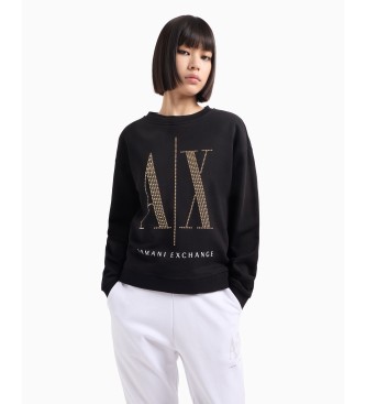 Armani Exchange Sweat-shirt en tissu ponge noir