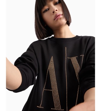 Armani Exchange Sweat-shirt en tissu ponge noir