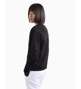 Armani Exchange Sweat-shirt en tissu ponge noir