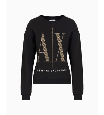 Armani Exchange Sweat-shirt en tissu ponge noir