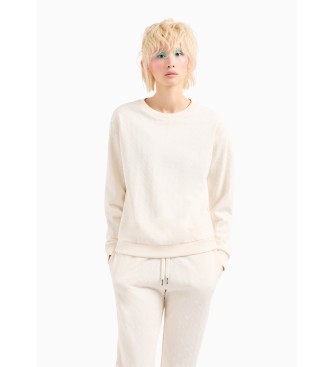 Armani Exchange Sweat-shirt beige en tissu ponge