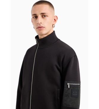 Armani Exchange Sudadera asimtrica negro