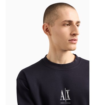 Armani Exchange Sweatshirt  col ras du cou bleu marine