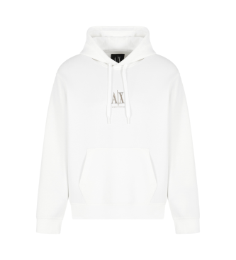 Armani Exchange Chandail  capuchon en coton-polyester extensible lamin blanc avec capuchon