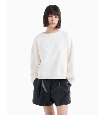 Armani Exchange Vit sweatshirt med logotyp