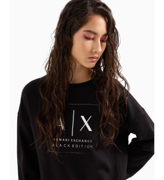 Armani Exchange Sweatshirt ohne Kapuze schwarz