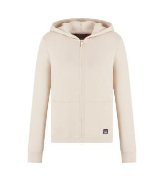 Armani Exchange Sudadera con capucha y cremallera completa beige